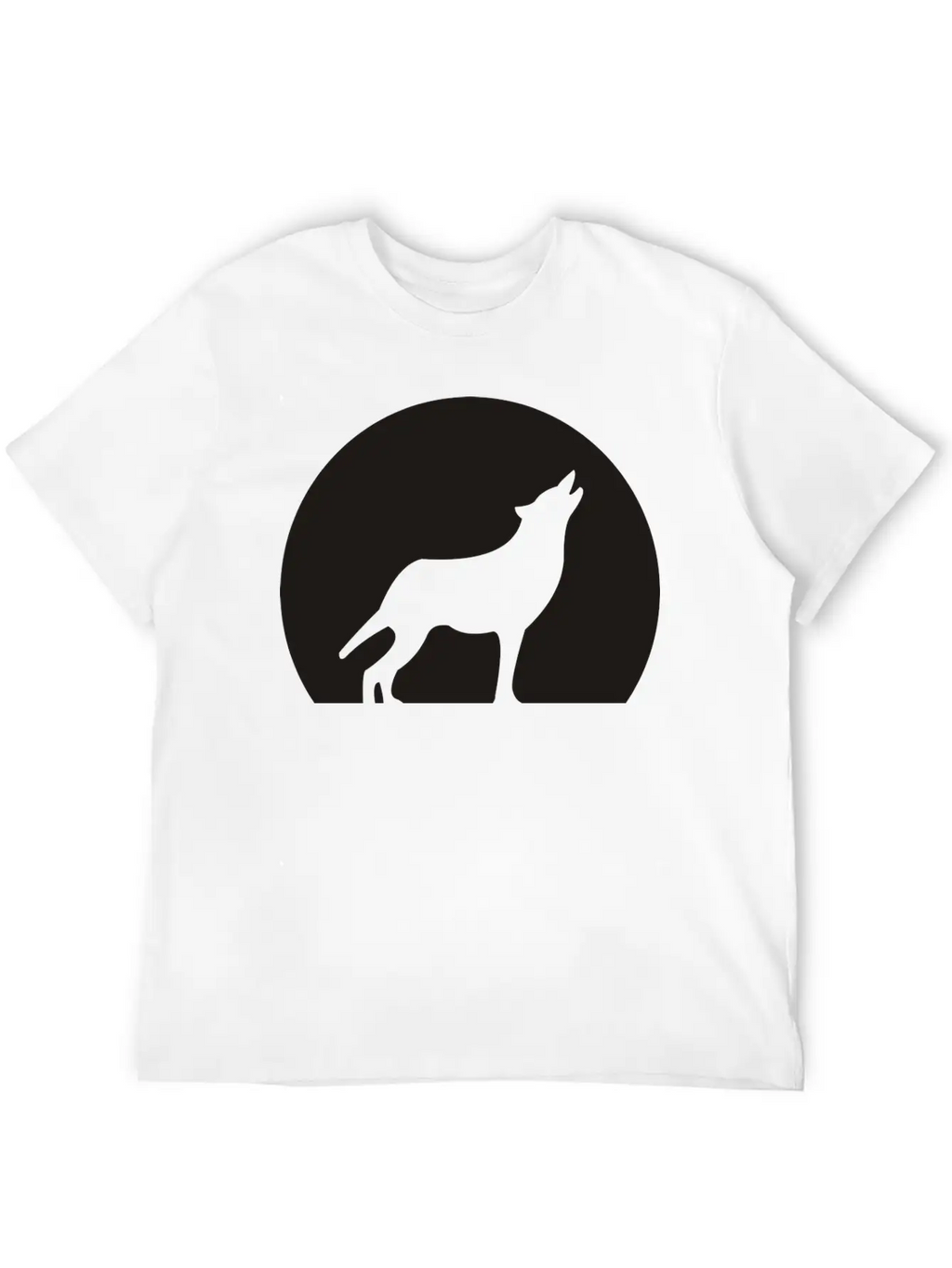 Wolf Howling At Moon Unisex Casual T-Shirt – Clean Design For Daily Comfort