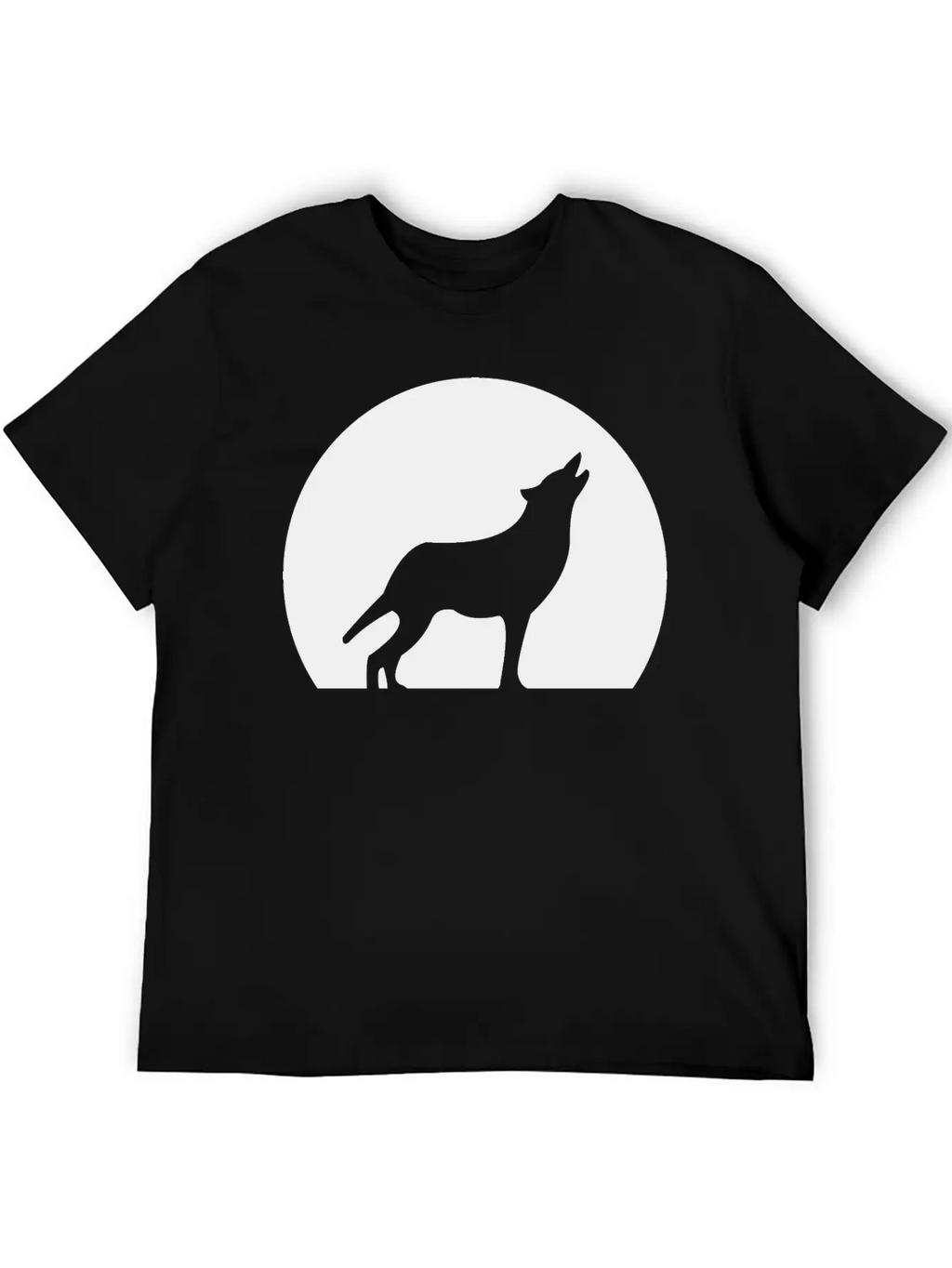 Wolf Howling At Moon Unisex Casual T-Shirt – Clean Design For Daily Comfort
