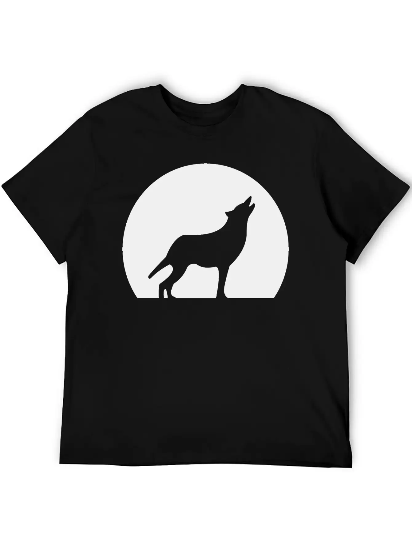 Wolf Howling At Moon Unisex Casual T-Shirt – Clean Design For Daily Comfort