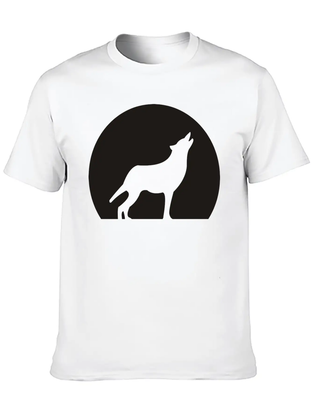 Wolf Howling At Moon Unisex Casual T-Shirt – Clean Design For Daily Comfort