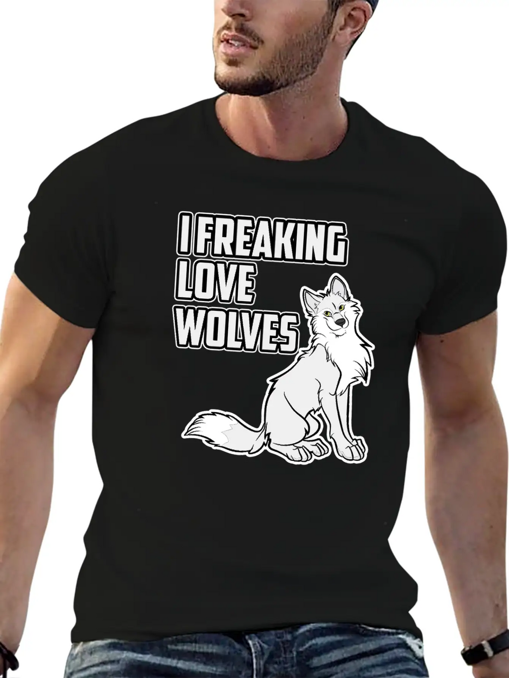 Wolf I Freaking Love Wolves Heart Women Men Kids Unisex Casual T-Shirt – Clean Design For Daily Comfort