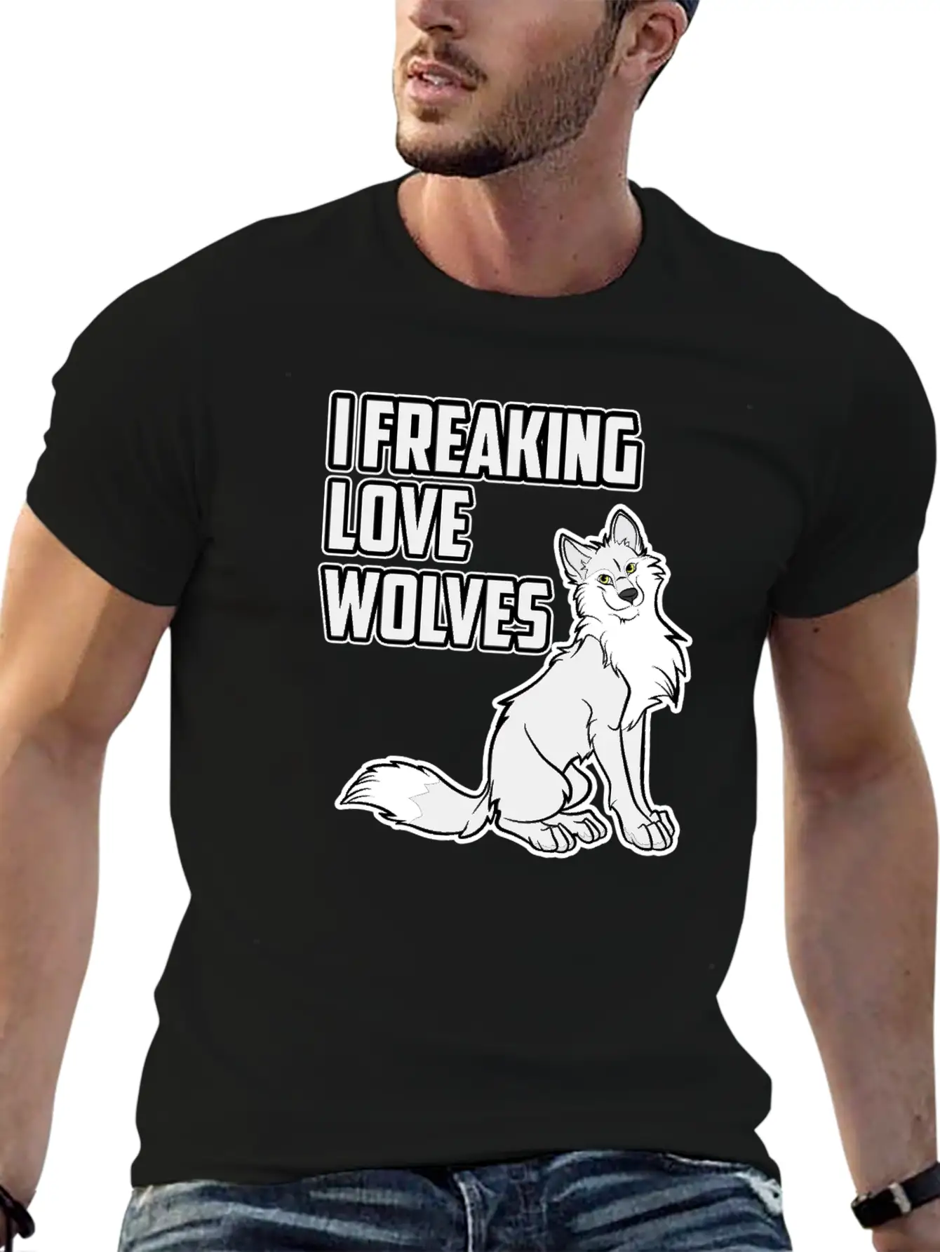 Wolf I Freaking Love Wolves Heart Women Men Kids Unisex Casual T-Shirt – Clean Design For Daily Comfort