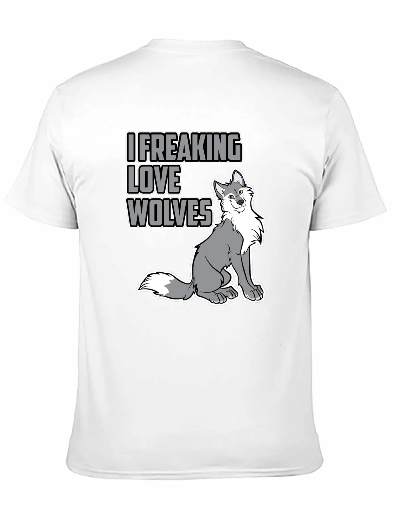 Wolf I Freaking Love Wolves Heart Women Men Kids Unisex Casual T-Shirt – Clean Design For Daily Comfort