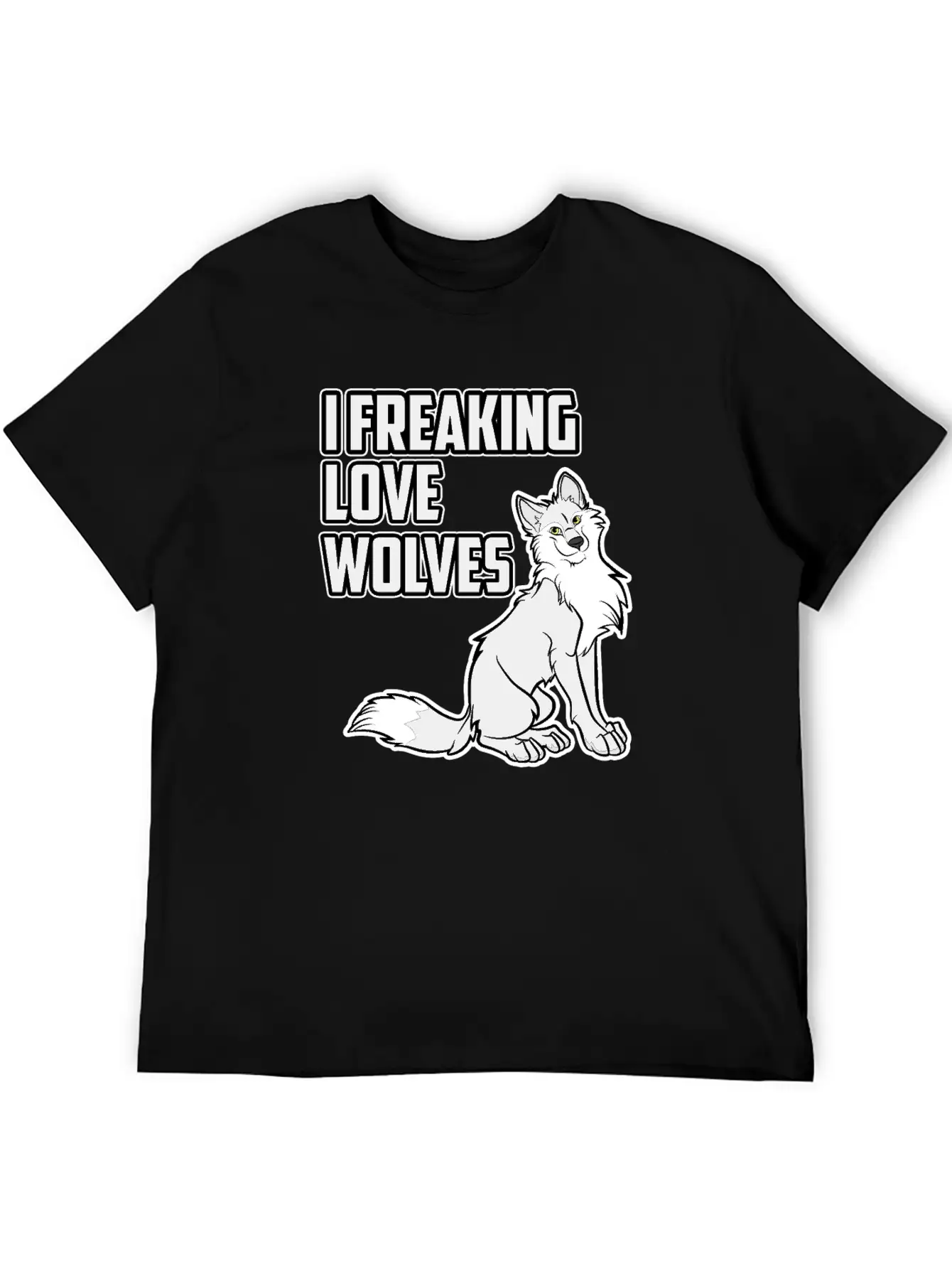 Wolf I Freaking Love Wolves Heart Women Men Kids Unisex Casual T-Shirt – Clean Design For Daily Comfort