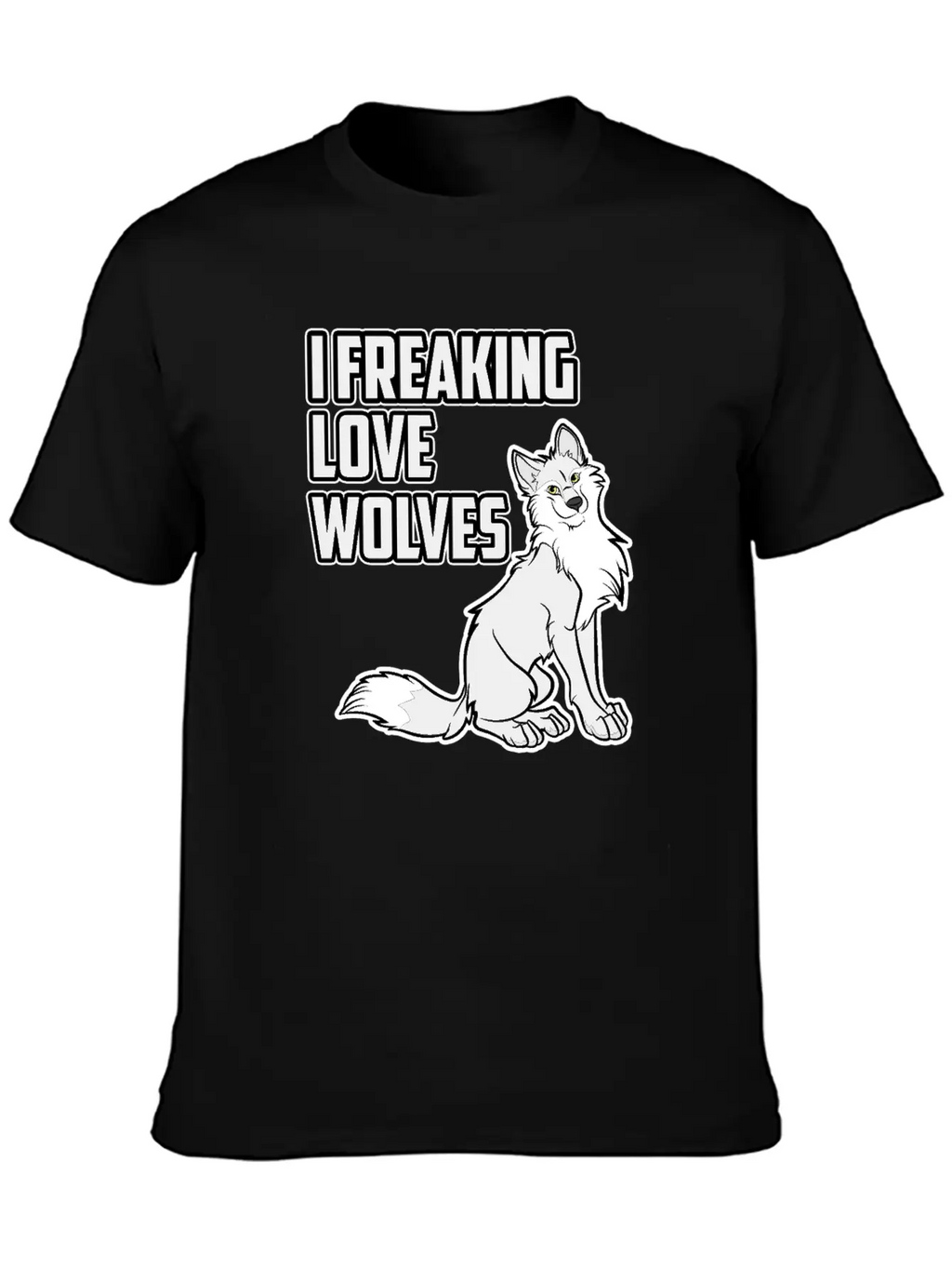 Wolf I Freaking Love Wolves Heart Women Men Kids Unisex Casual T-Shirt – Clean Design For Daily Comfort