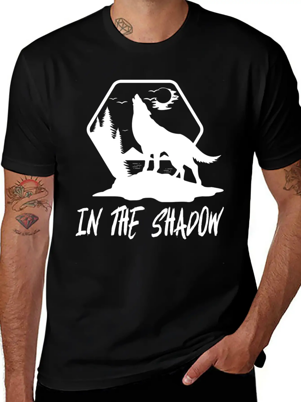 Wolf In The Shadow Breathable Soft Cotton T-Shirt – Timeless Casual Look