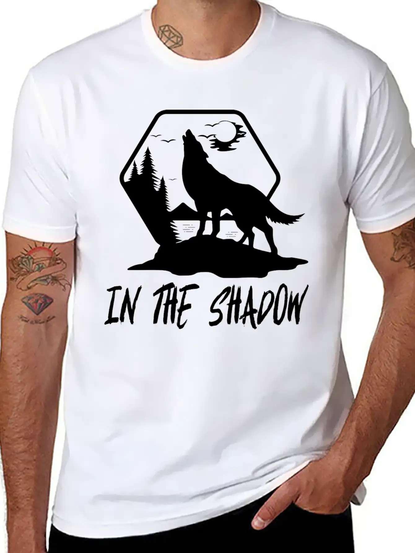 Wolf In The Shadow Breathable Soft Cotton T-Shirt – Timeless Casual Look
