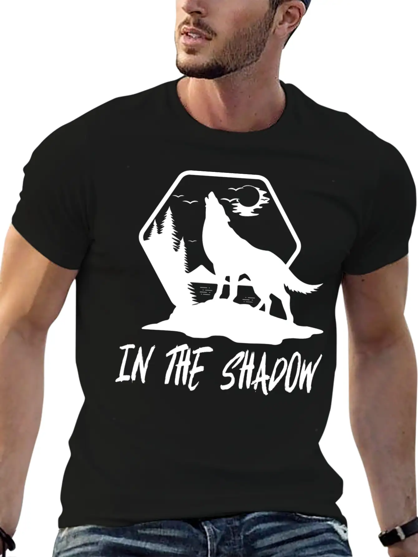 Wolf In The Shadow Breathable Soft Cotton T-Shirt – Timeless Casual Look