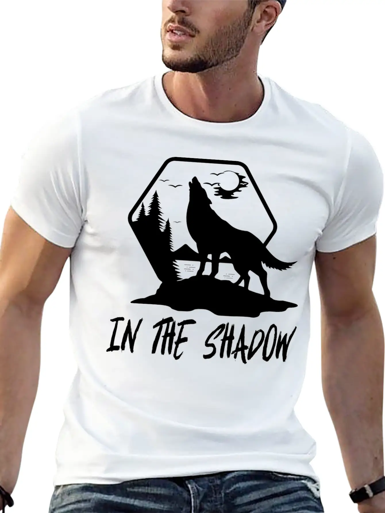 Wolf In The Shadow Breathable Soft Cotton T-Shirt – Timeless Casual Look