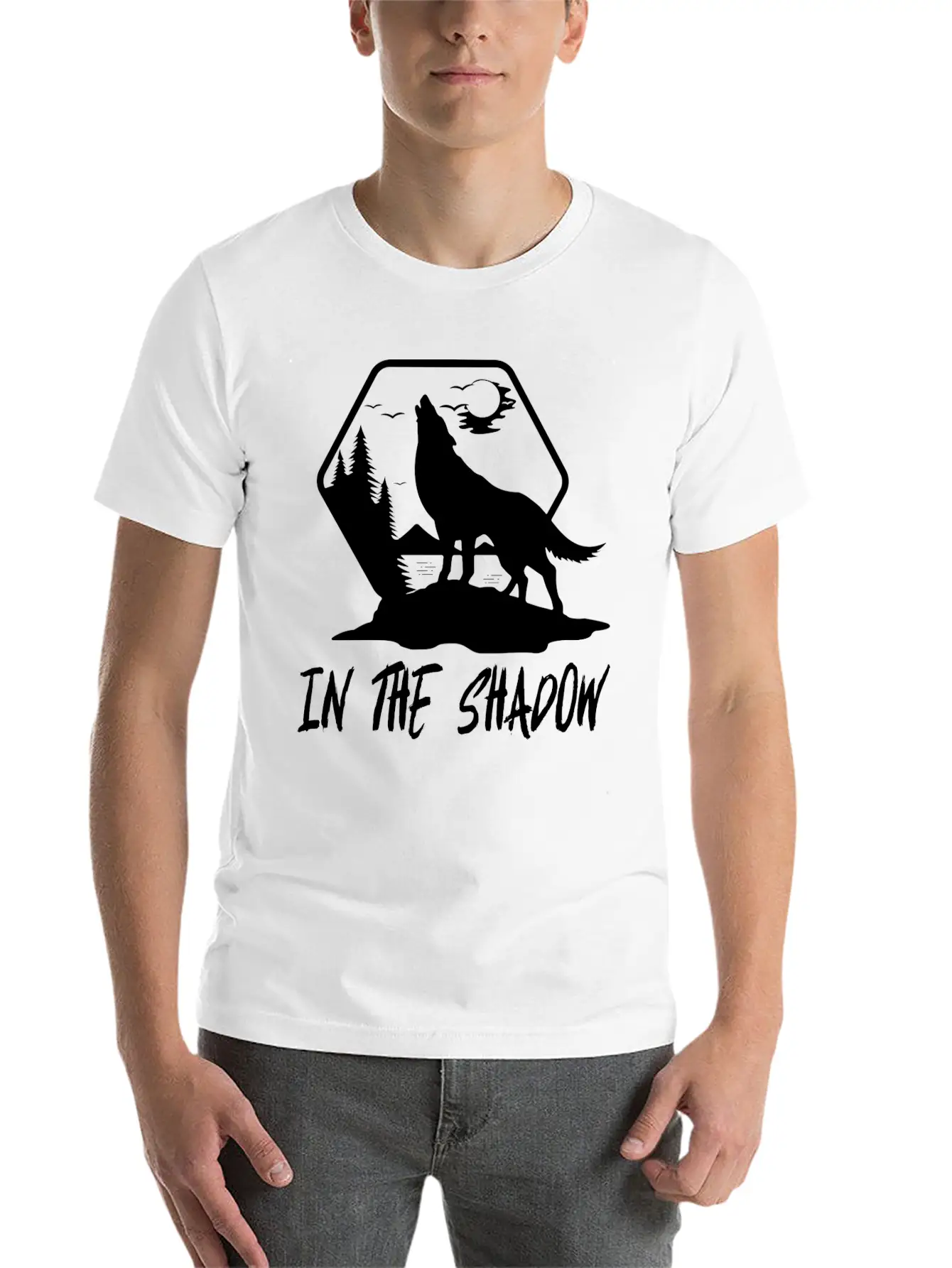 Wolf In The Shadow Breathable Soft Cotton T-Shirt – Timeless Casual Look