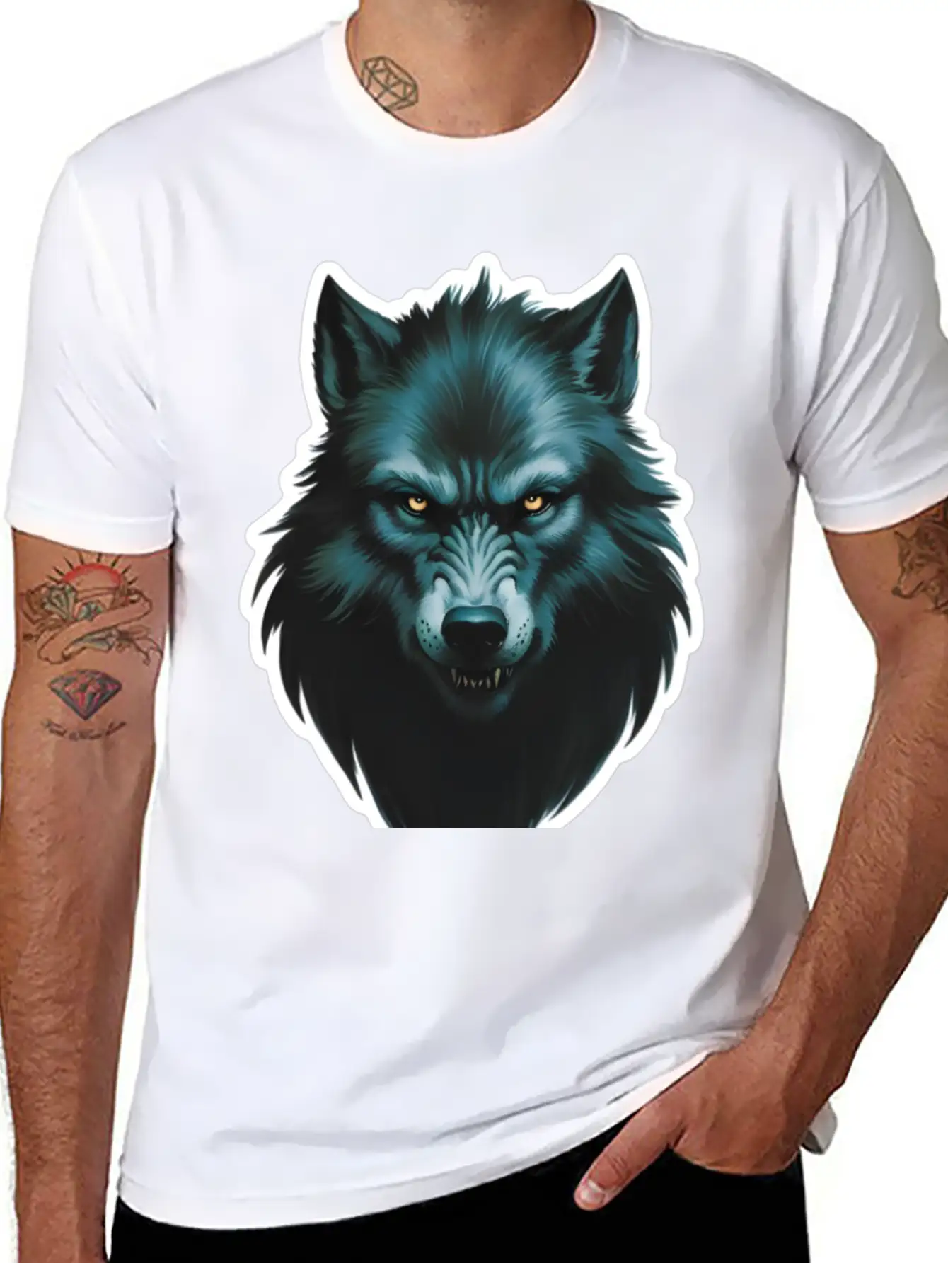 Wolf Man Stylish Everyday T-Shirt – Unisex Basic Cotton Tee