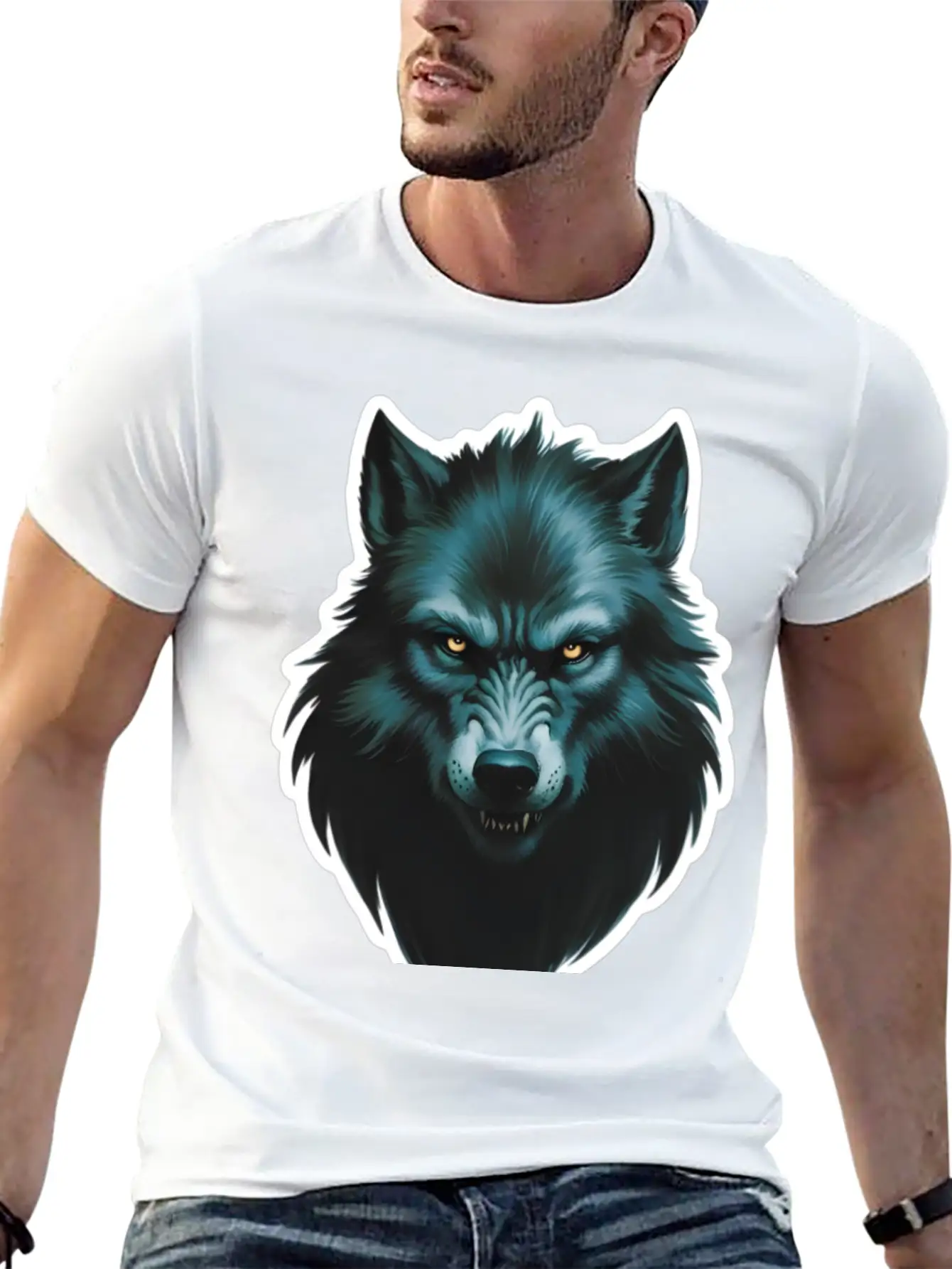 Wolf Man Stylish Everyday T-Shirt – Unisex Basic Cotton Tee