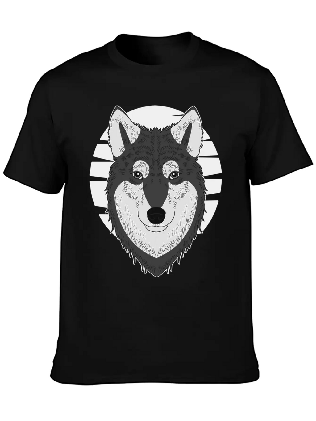 Wolf Motif Predator Pet Face Wolfs Raptor Imprint Unisex Casual T-Shirt – Clean Design For Daily Comfort