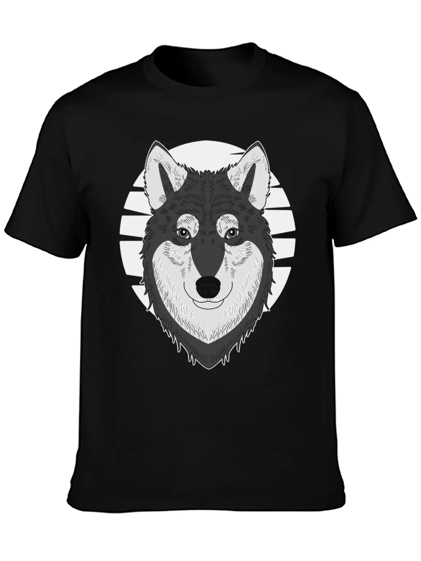 Wolf Motif Predator Pet Face Wolfs Raptor Imprint Unisex Casual T-Shirt – Clean Design For Daily Comfort