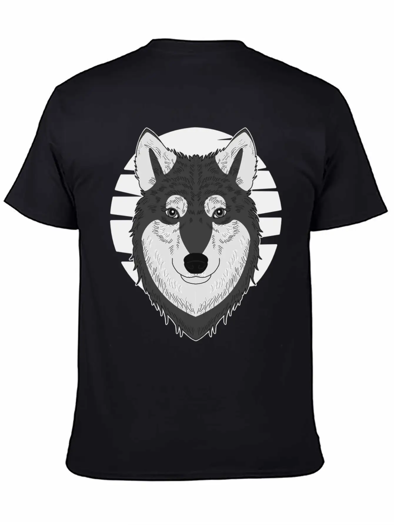 Wolf Motif Predator Pet Face Wolfs Raptor Imprint Unisex Casual T-Shirt – Clean Design For Daily Comfort