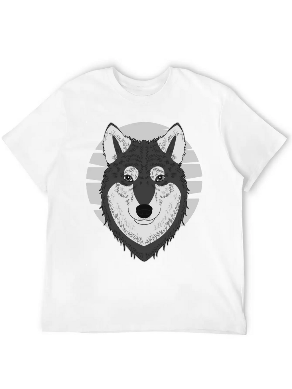 Wolf Motif Predator Pet Face Wolfs Raptor Imprint Unisex Casual T-Shirt – Clean Design For Daily Comfort