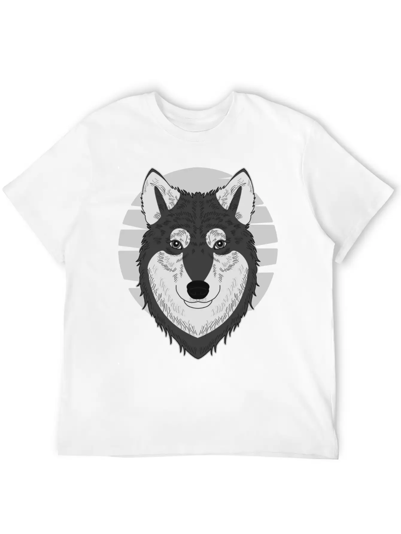 Wolf Motif Predator Pet Face Wolfs Raptor Imprint Unisex Casual T-Shirt – Clean Design For Daily Comfort