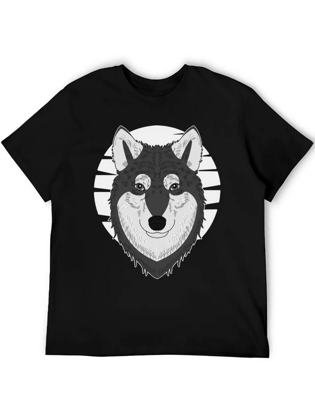 Wolf Motif Predator Pet Face Wolfs Raptor Imprint Unisex Casual T-Shirt – Clean Design For Daily Comfort