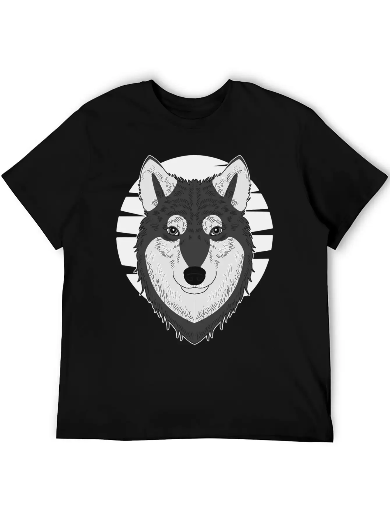 Wolf Motif Predator Pet Face Wolfs Raptor Imprint Unisex Casual T-Shirt – Clean Design For Daily Comfort