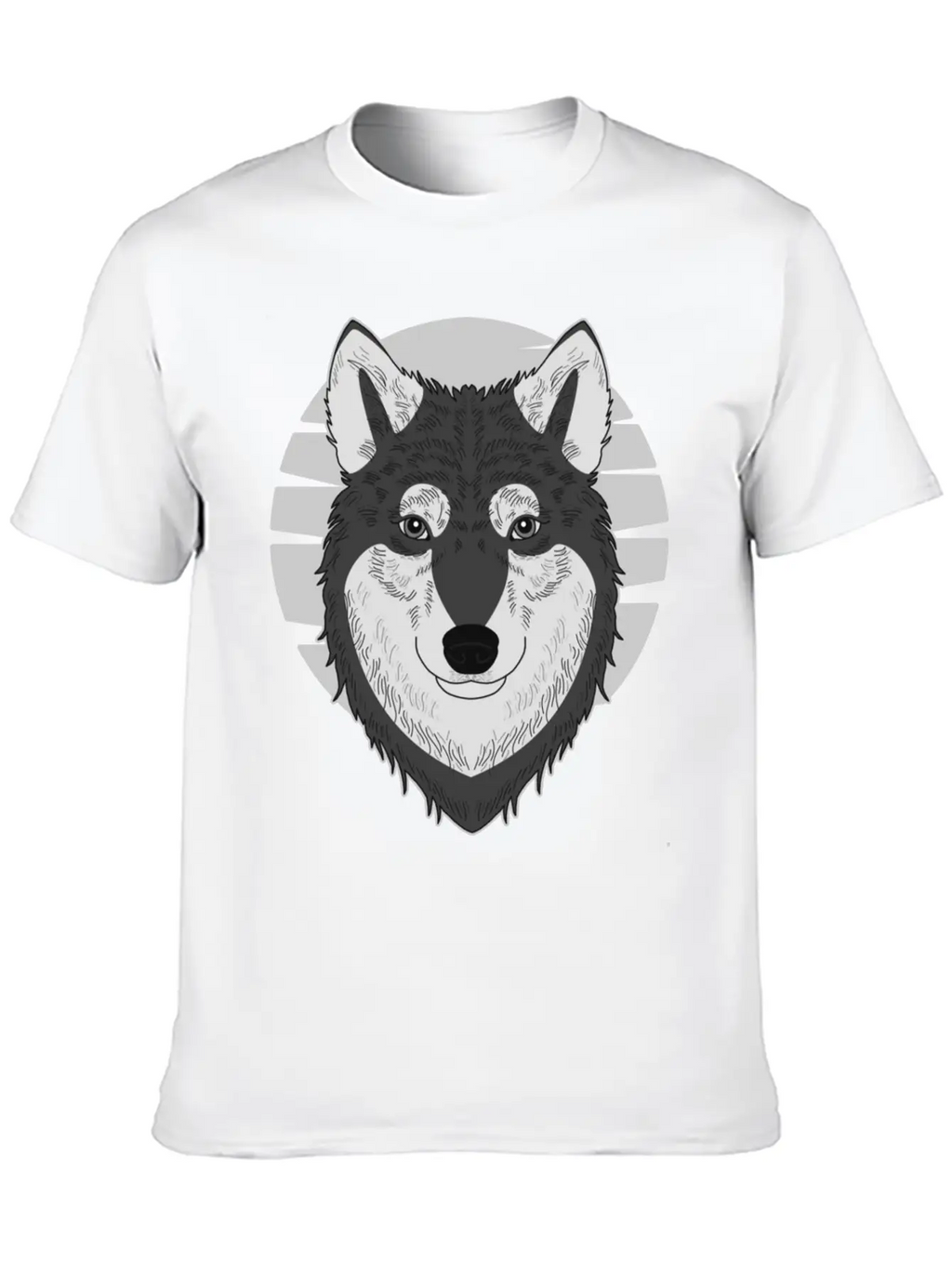 Wolf Motif Predator Pet Face Wolfs Raptor Imprint Unisex Casual T-Shirt – Clean Design For Daily Comfort