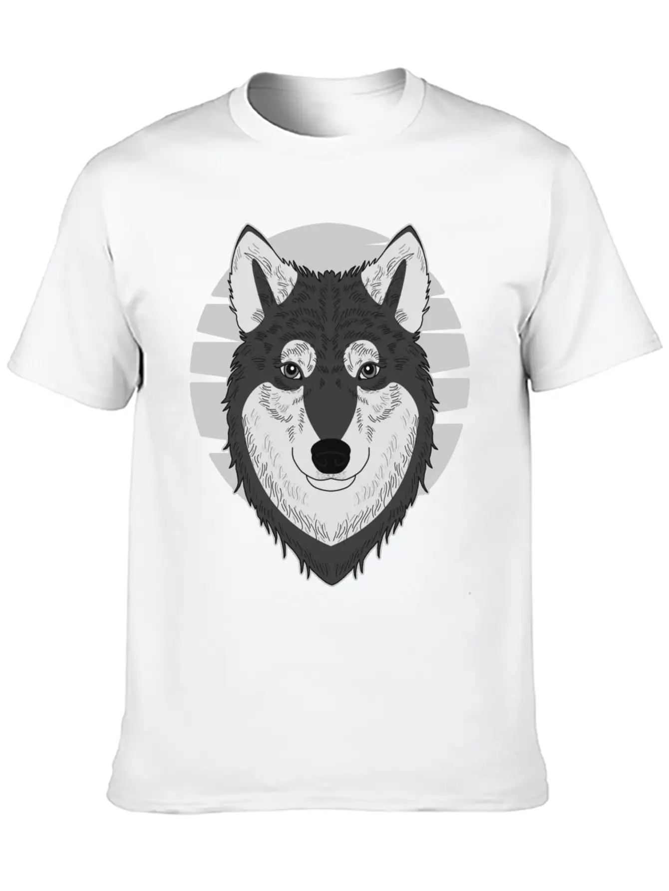Wolf Motif Predator Pet Face Wolfs Raptor Imprint Unisex Casual T-Shirt – Clean Design For Daily Comfort