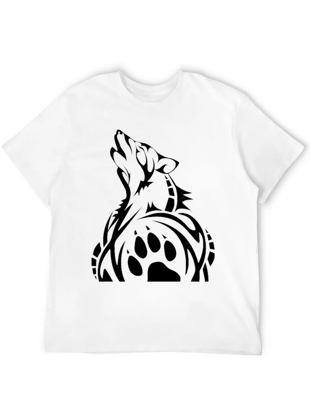 Wolf Native American Tribal Tattoo T-Shirt Breathable Soft Cotton T-Shirt – Timeless Casual Look