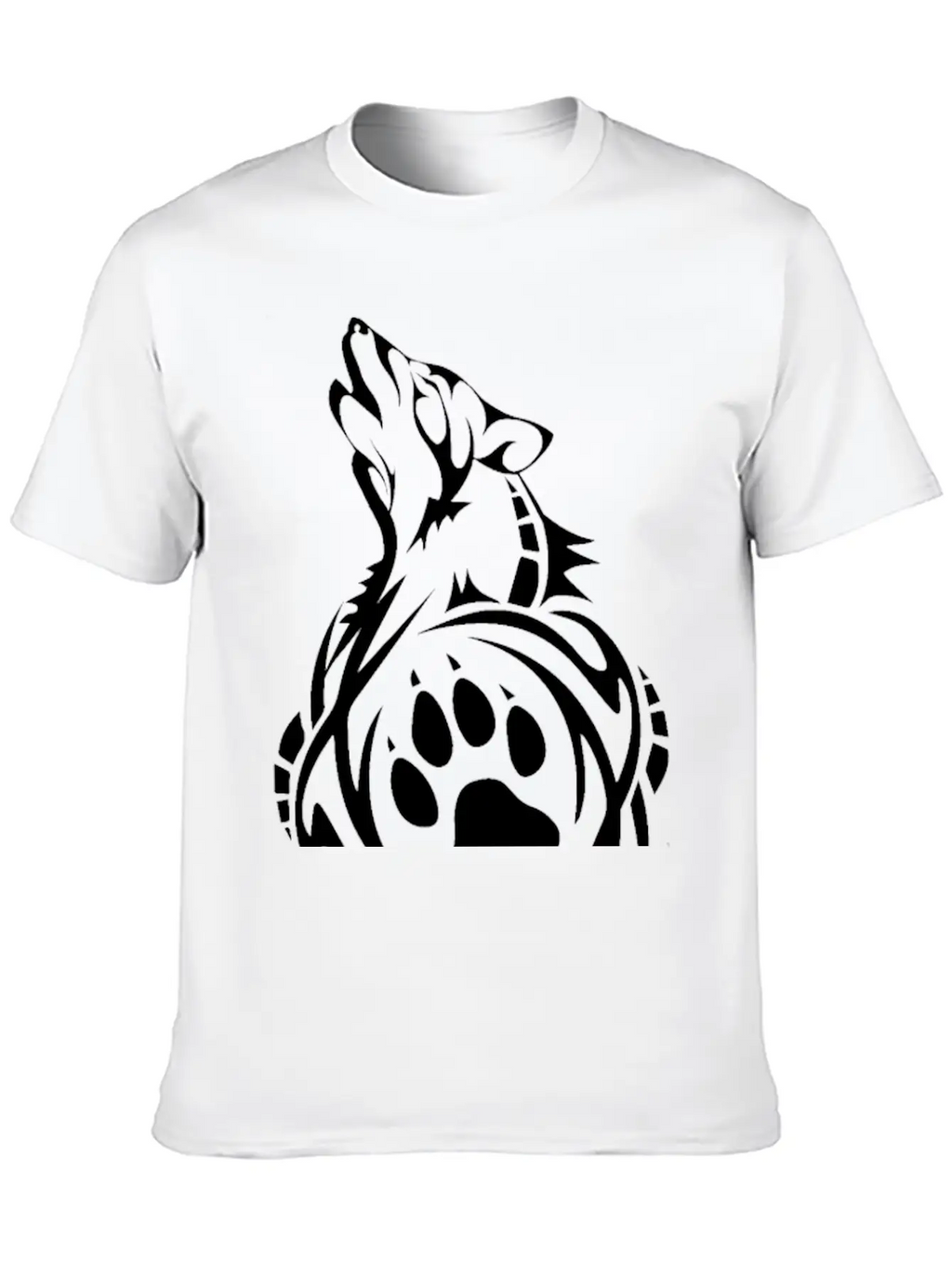 Wolf Native American Tribal Tattoo T-Shirt Breathable Soft Cotton T-Shirt – Timeless Casual Look