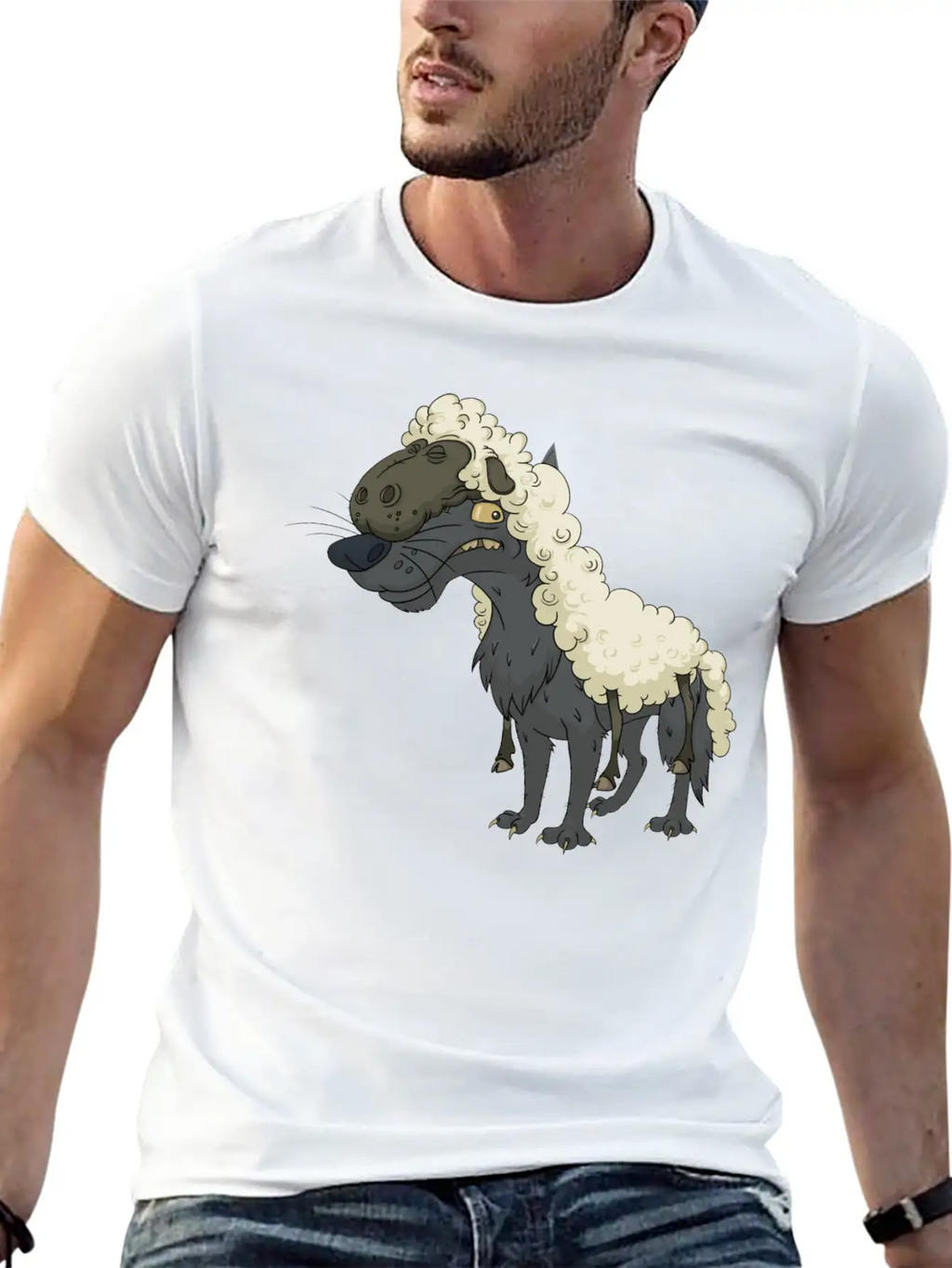 Wolf Sheep Essential Cotton Tee For Daily Outfits – Unisex Style