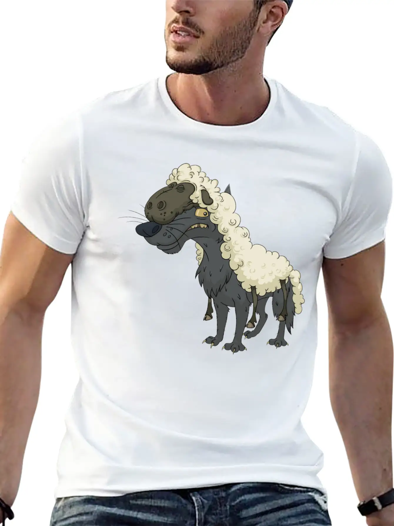 Wolf Sheep Essential Cotton Tee For Daily Outfits – Unisex Style