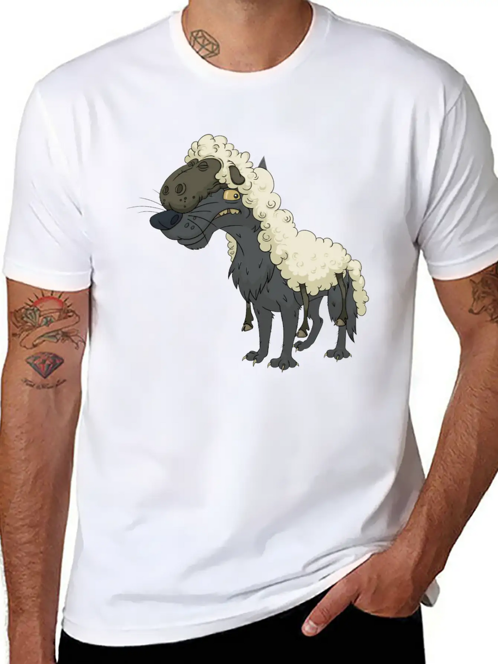 Wolf Sheep Essential Cotton Tee For Daily Outfits – Unisex Style