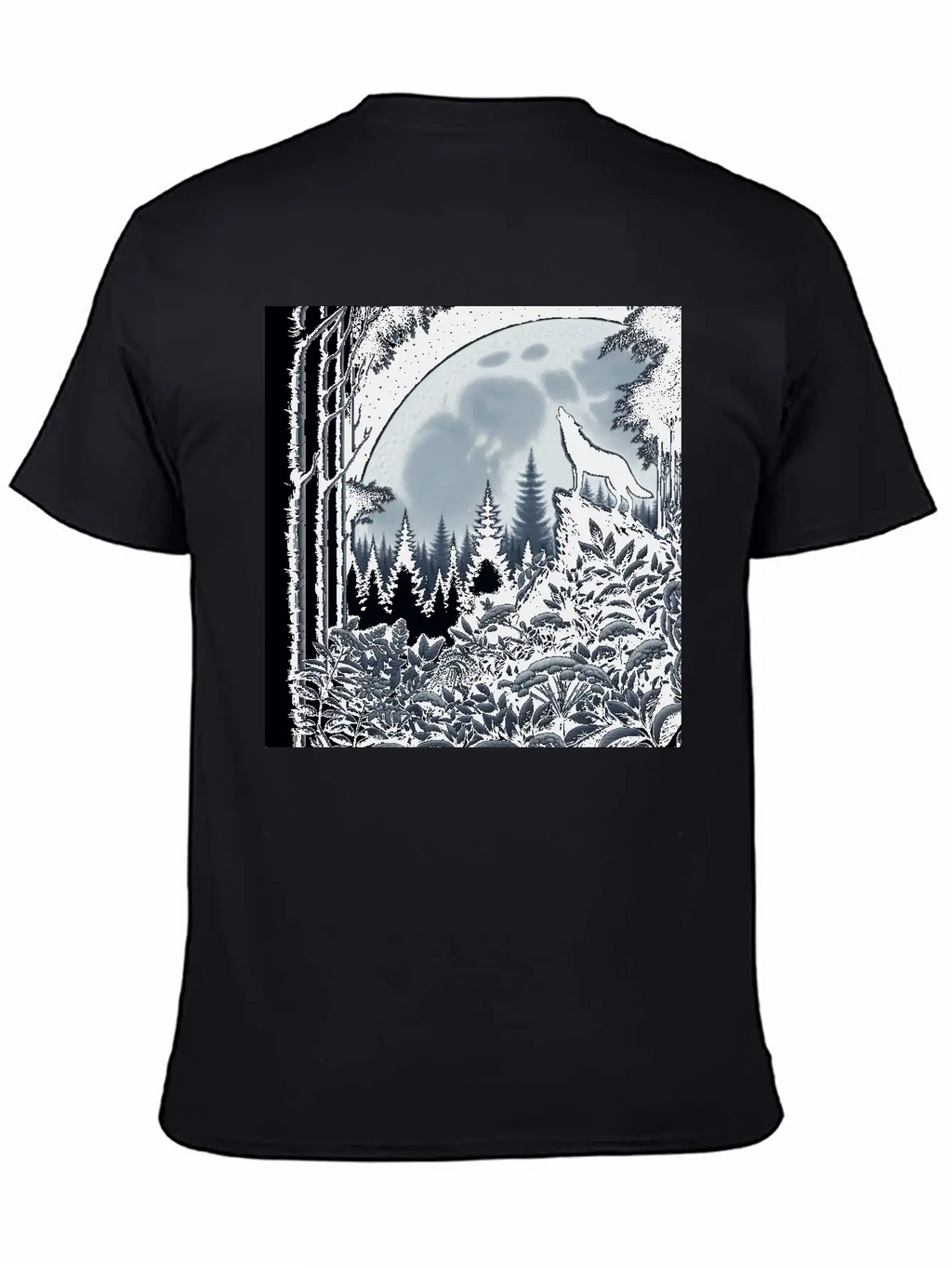 Wolf Silhouette Howling Stylish Everyday T-Shirt – Unisex Basic Cotton Tee