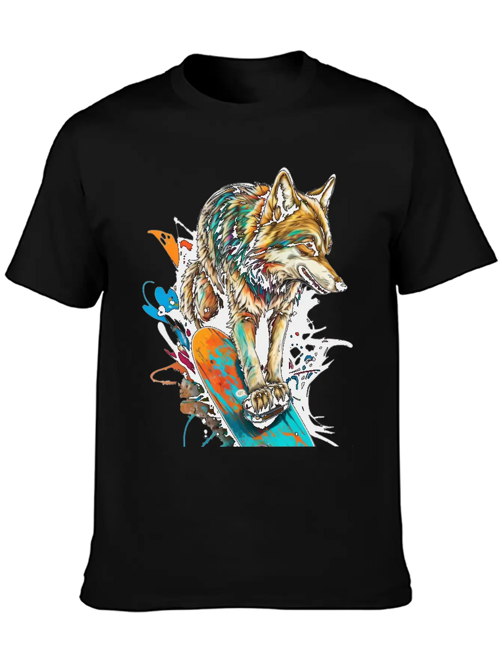 Wolf Skateboard Essential Cotton Tee For Daily Outfits – Unisex Style