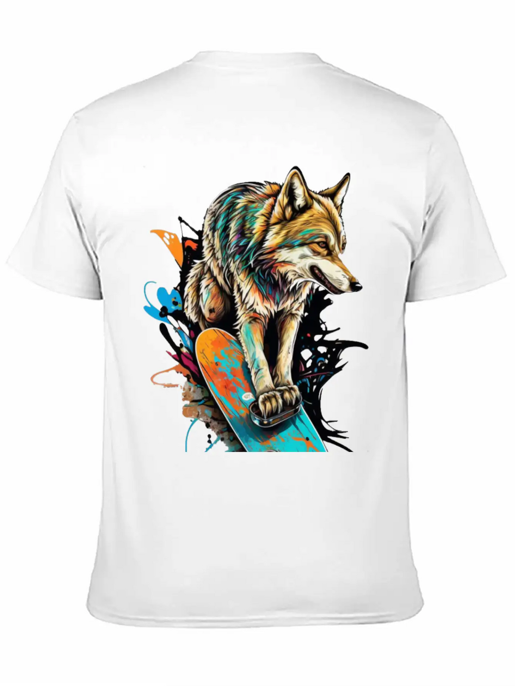 Wolf Skateboard Essential Cotton Tee For Daily Outfits – Unisex Style