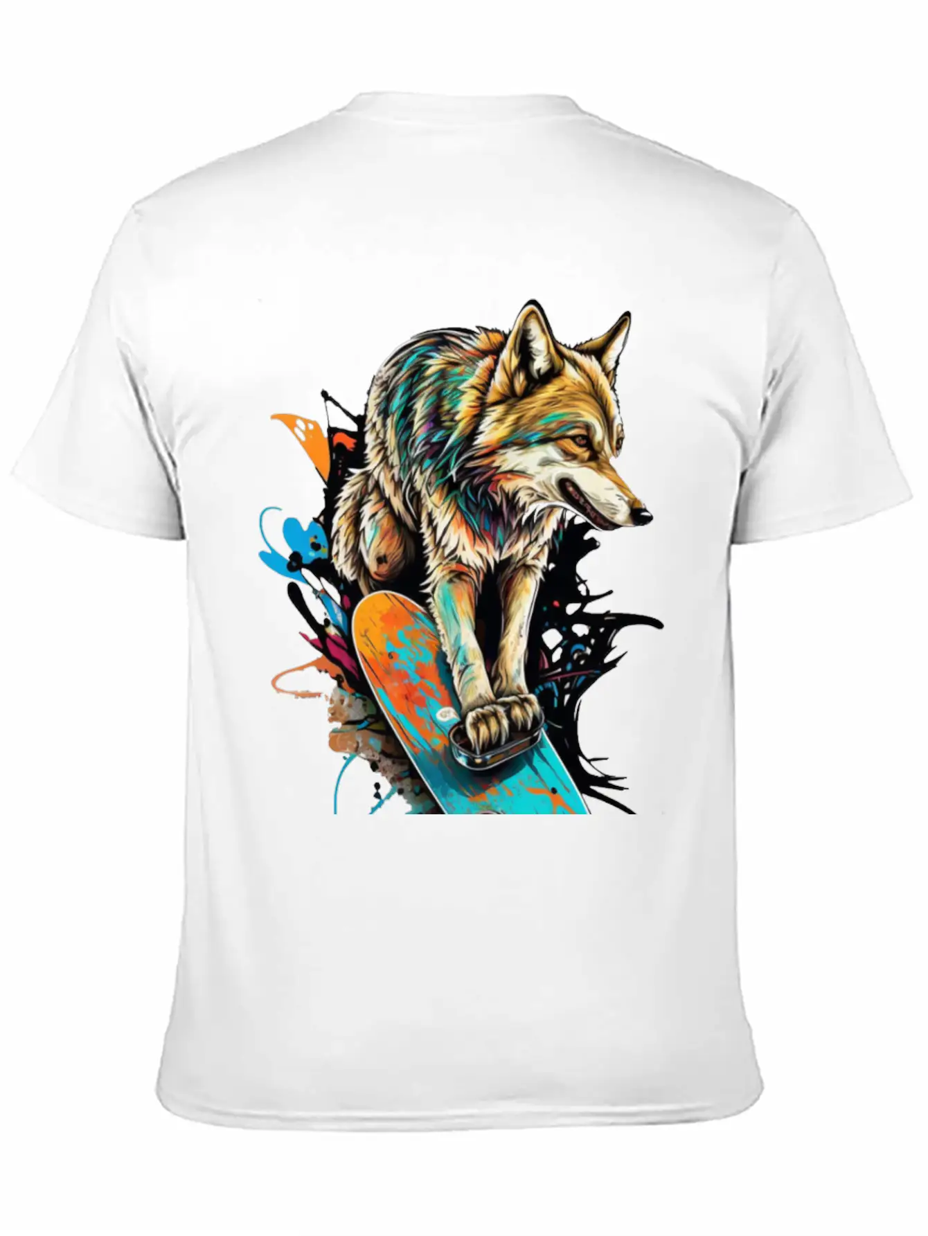 Wolf Skateboard Essential Cotton Tee For Daily Outfits – Unisex Style