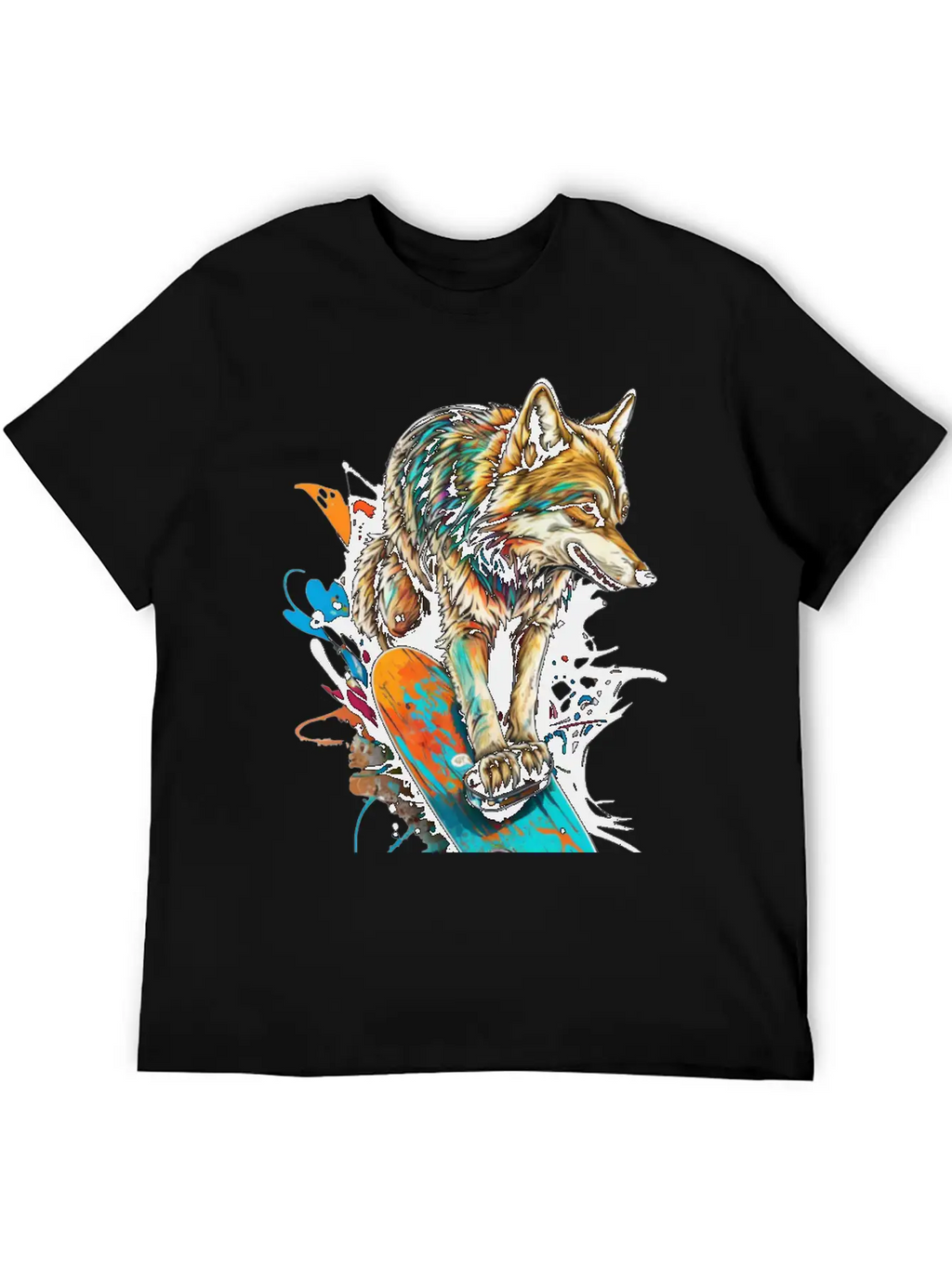 Wolf Skateboard Essential Cotton Tee For Daily Outfits – Unisex Style