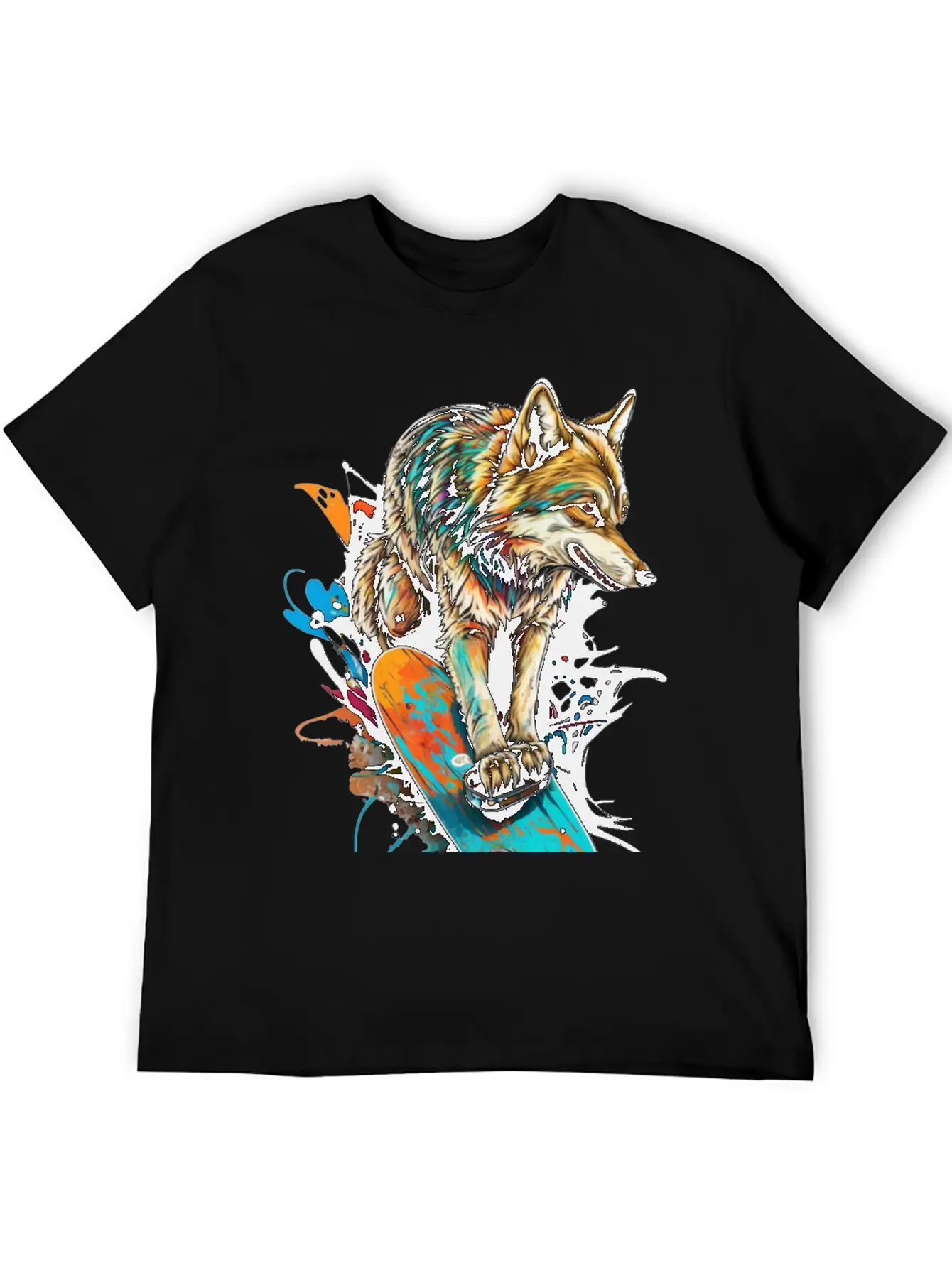 Wolf Skateboard Essential Cotton Tee For Daily Outfits – Unisex Style