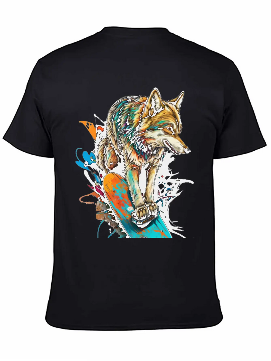 Wolf Skateboard Essential Cotton Tee For Daily Outfits – Unisex Style