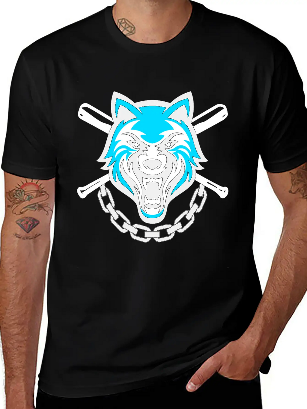 Wolf Sport And Fitness Lovely Blend Drawing Cute Unisex Short Sleeve Soft Cotton T-Shirt – Casual Everyday Wear