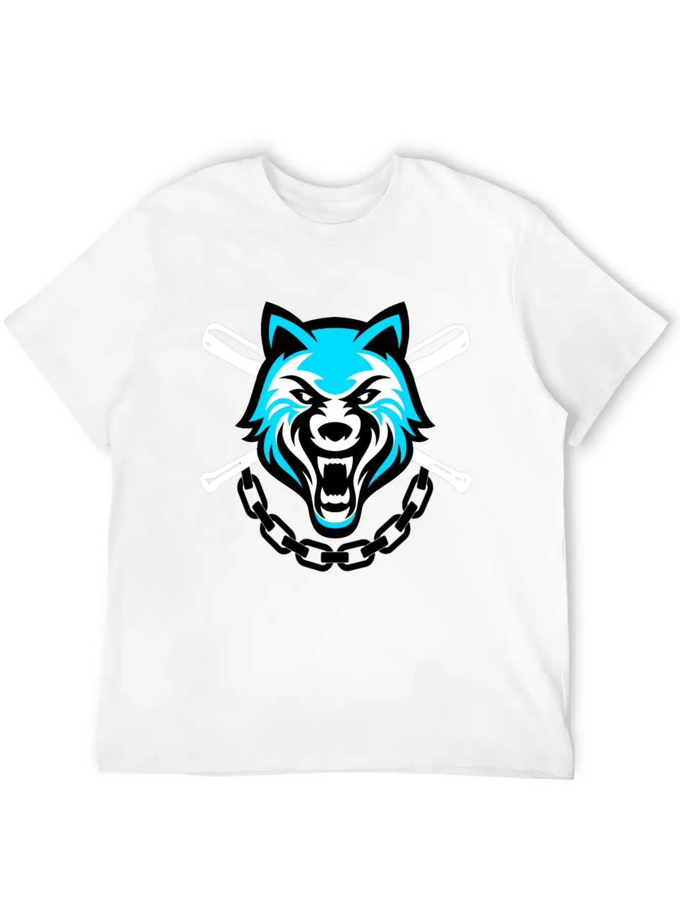 Wolf Sport And Fitness Lovely Blend Drawing Cute Unisex Short Sleeve Soft Cotton T-Shirt – Casual Everyday Wear