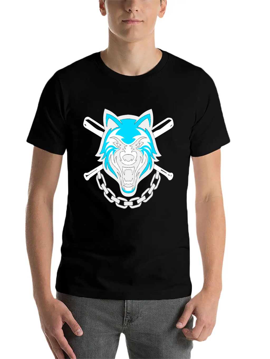 Wolf Sport And Fitness Lovely Blend Drawing Cute Unisex Short Sleeve Soft Cotton T-Shirt – Casual Everyday Wear