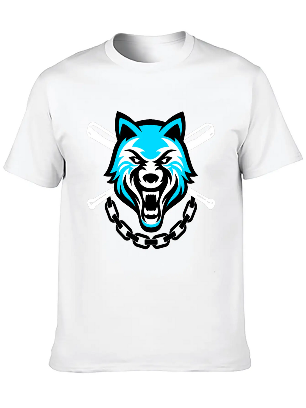 Wolf Sport And Fitness Lovely Blend Drawing Cute Unisex Short Sleeve Soft Cotton T-Shirt – Casual Everyday Wear