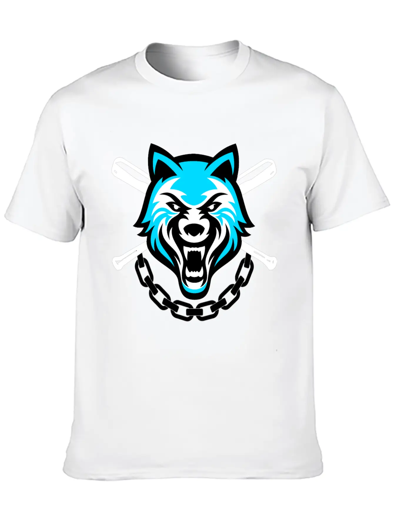 Wolf Sport And Fitness Lovely Blend Drawing Cute Unisex Short Sleeve Soft Cotton T-Shirt – Casual Everyday Wear