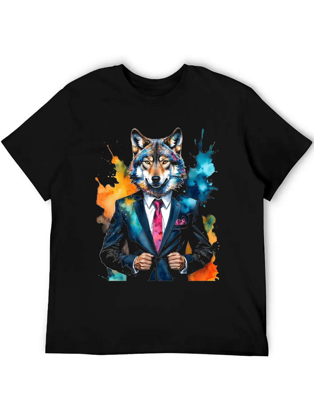 Wolf Suit Colorful Animal Graphic Casual Graphic T-Shirt – Simple And Comfortable Daily Wear