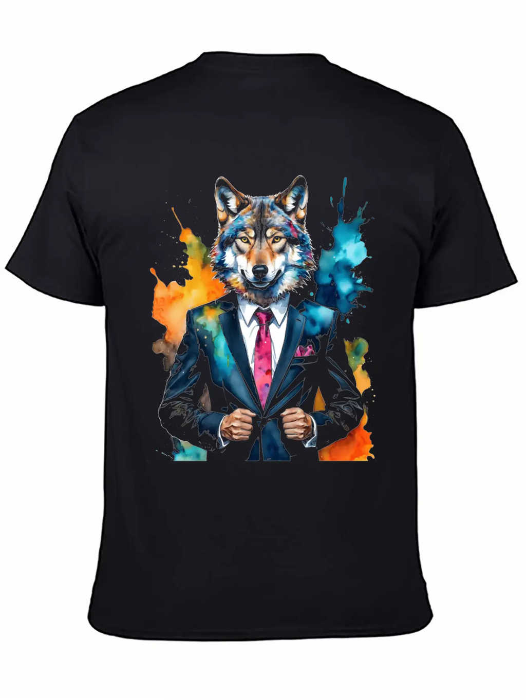 Wolf Suit Colorful Animal Graphic Casual Graphic T-Shirt – Simple And Comfortable Daily Wear