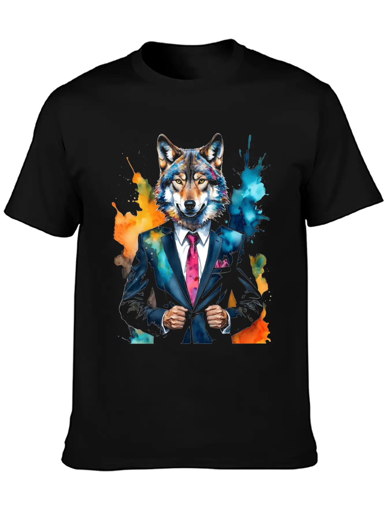 Wolf Suit Colorful Animal Graphic Casual Graphic T-Shirt – Simple And Comfortable Daily Wear