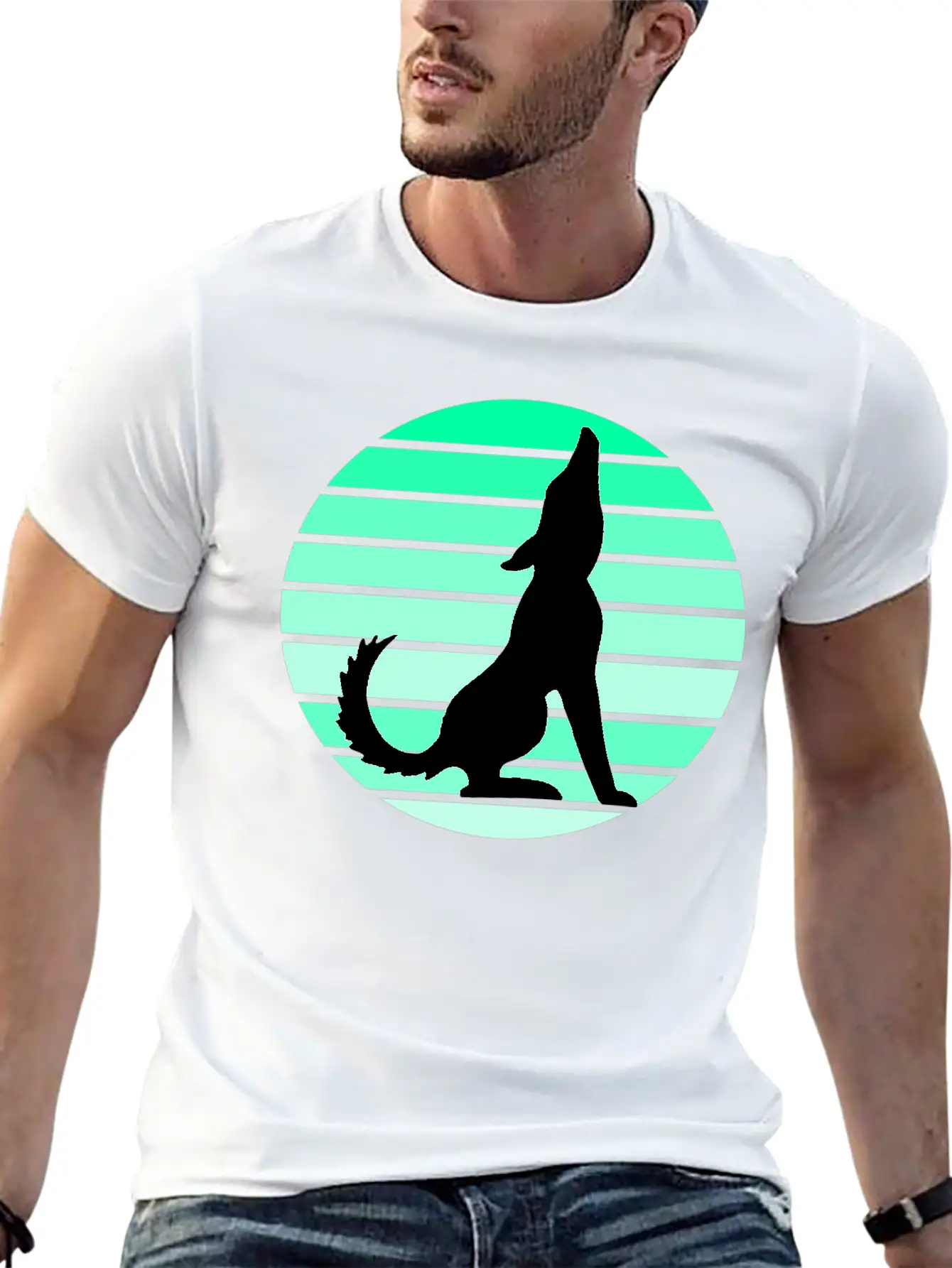 Wolf Sunset Unisex Short Sleeve Soft Cotton T-Shirt – Casual Everyday Wear