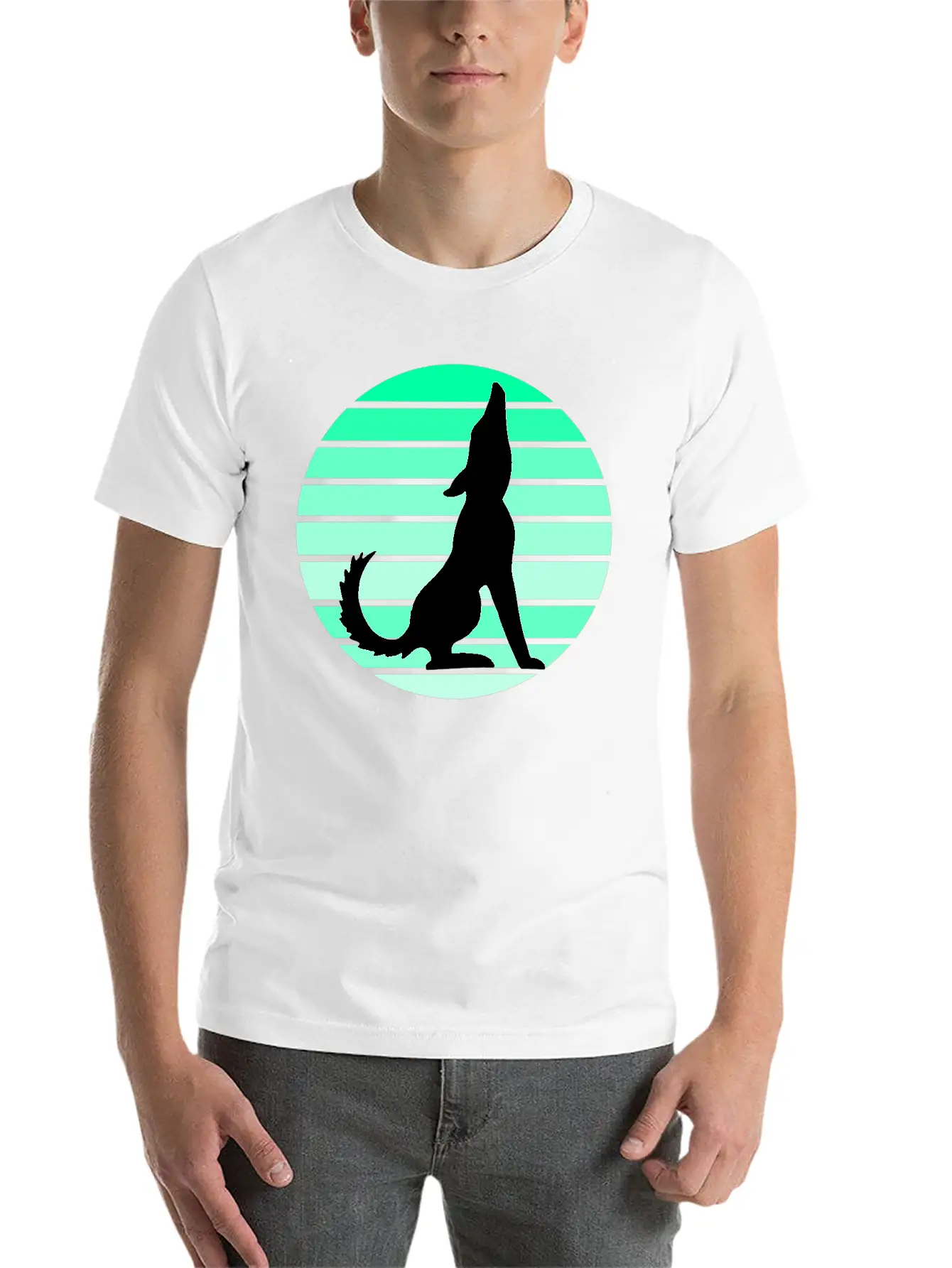 Wolf Sunset Unisex Short Sleeve Soft Cotton T-Shirt – Casual Everyday Wear