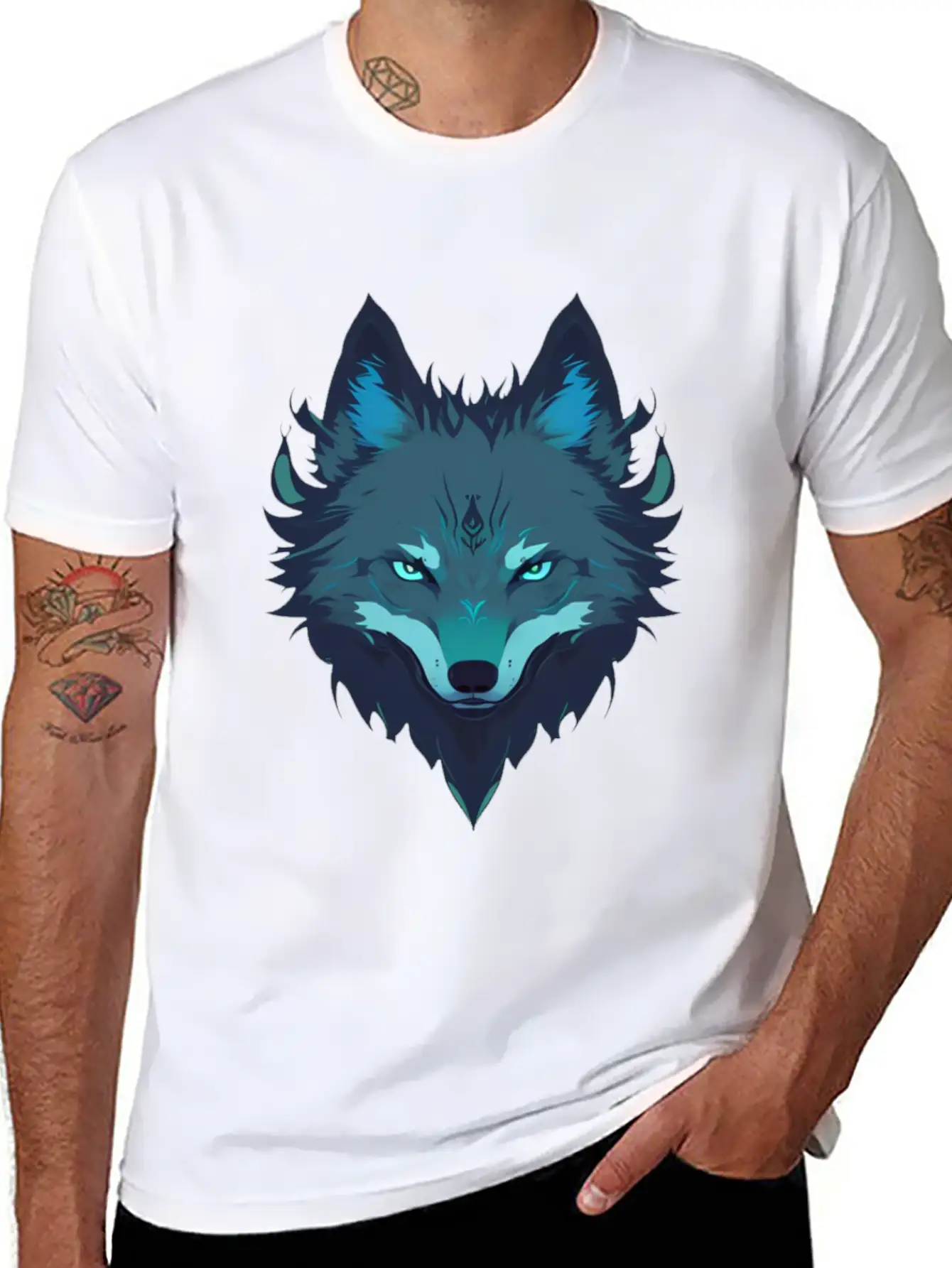 Wolf T Shirt Unisex Short Sleeve Soft Cotton T-Shirt – Casual Everyday Wear