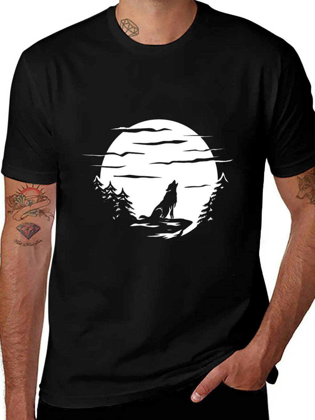 Wolf Tattoo Stylish Everyday T-Shirt – Unisex Basic Cotton Tee