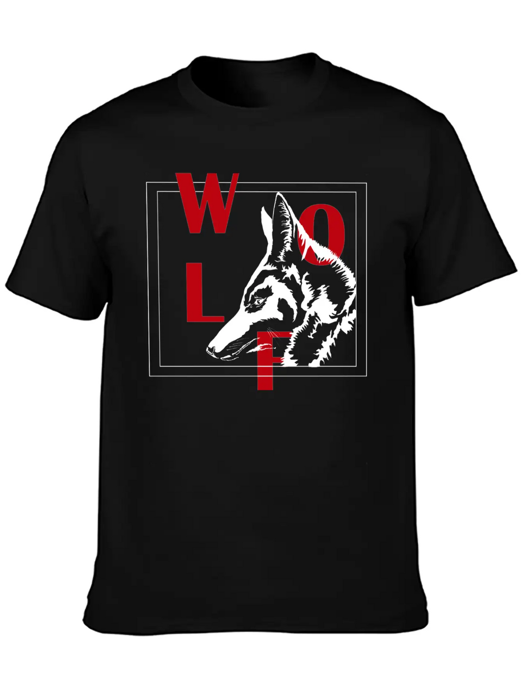 Wolf Typhograpy Art Animal Stylish Everyday T-Shirt – Unisex Basic Cotton Tee